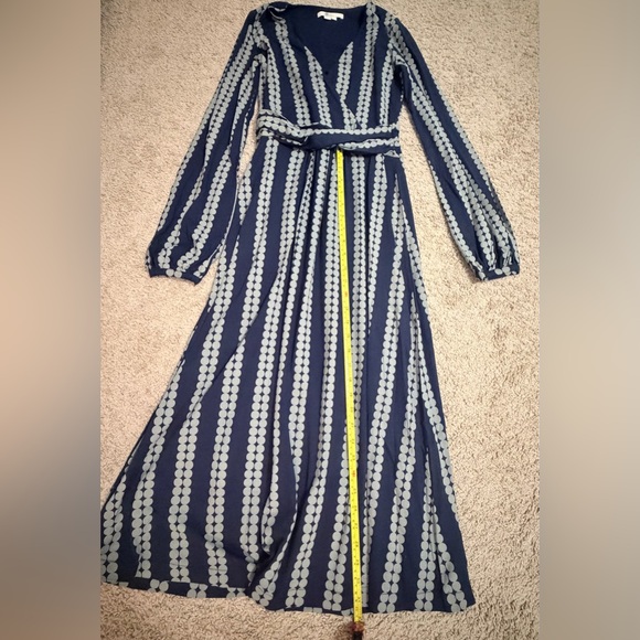 Boden Navy Blue Polka Dot Stripe Wrap Dress | US 2 / UK 6 | Like New - Picture 8 of 9